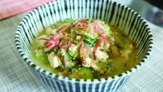今回作っていただいた冷や汁。宮崎県jの郷土料理として全国的にも有名だ。
